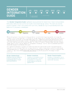 Gender Integration Guide - Gender Equality Toolbox